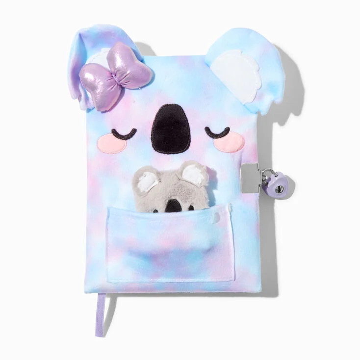 Koala Plush Lock Diary & Mini Notebook | Claire's (UK)