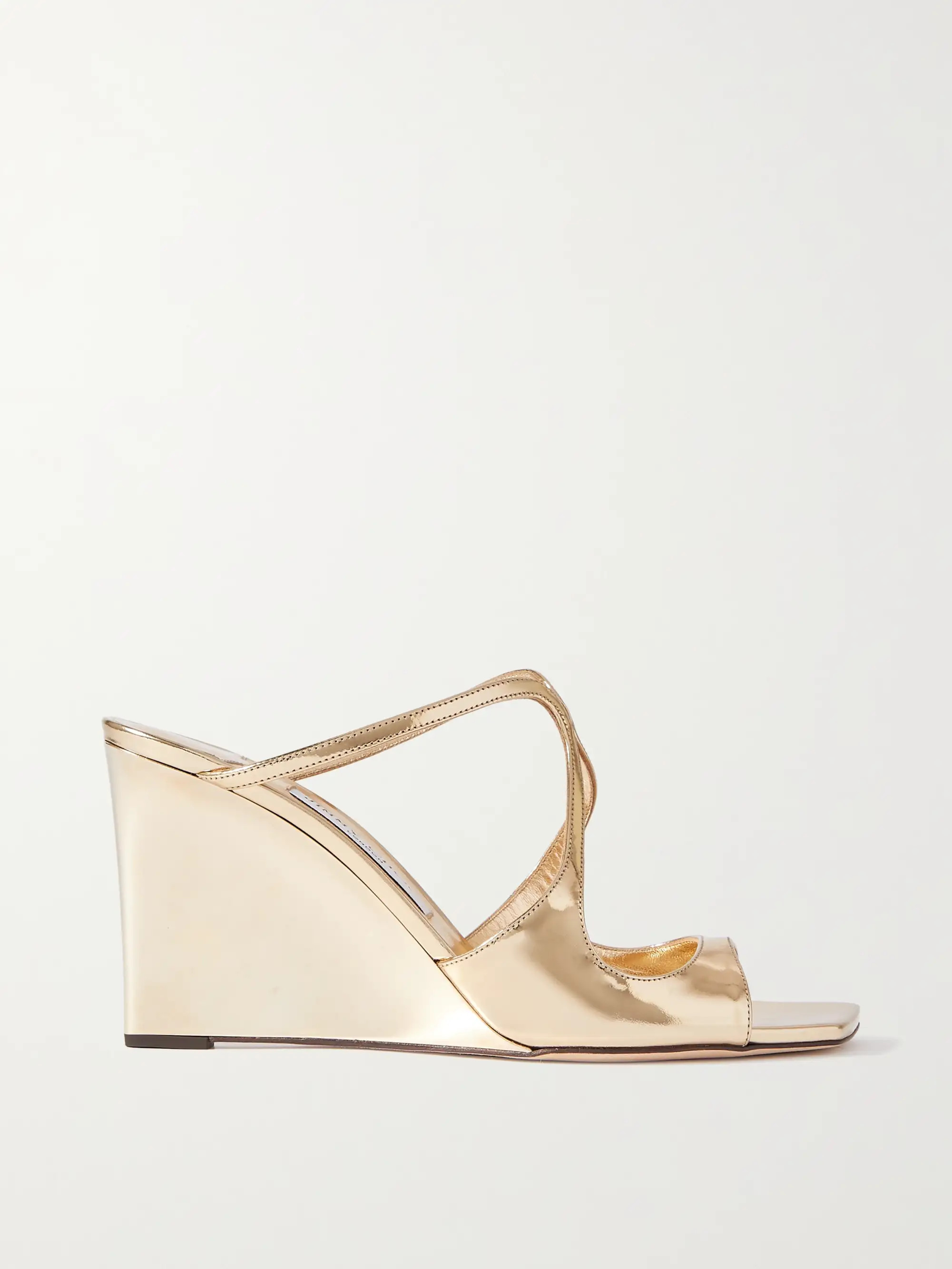 Anise 85 mirrored leather wedge mules | NET-A-PORTER (UK & EU)