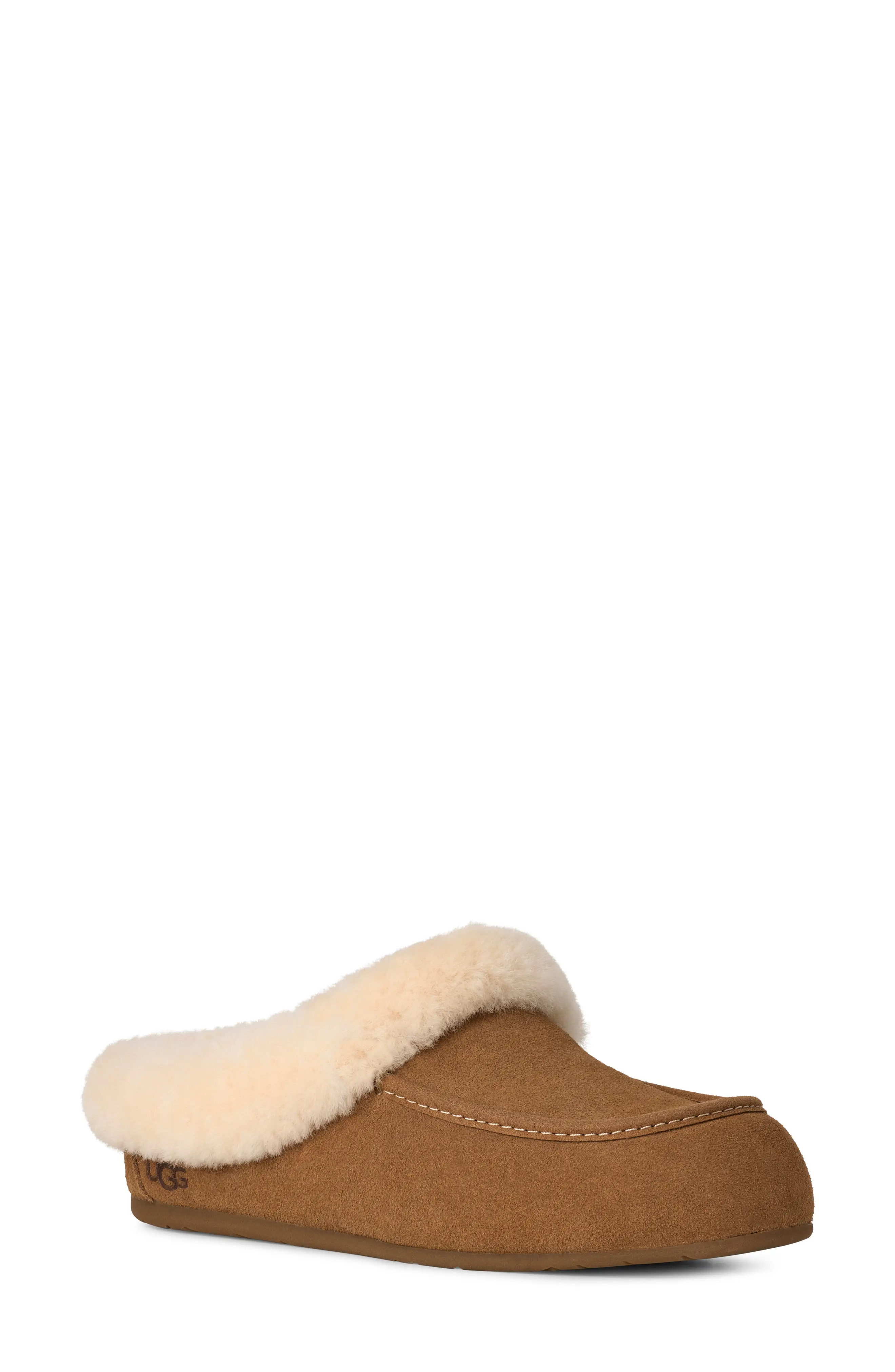 UGG\u00ae Ansley Genuine Shearling Trim Suede Mule (Women) | Nordstrom | Nordstrom