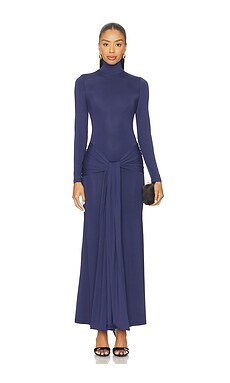 Bardot Alix Maxi Tie Front Dress in Navy from Revolve.com | Revolve Clothing (Global)