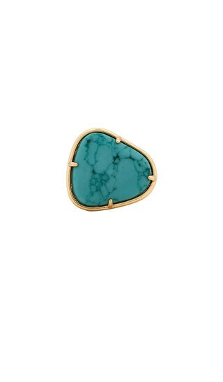 Ettika Bold Turquoise Ring in Metallic Gold. - size 5 | Revolve Clothing (Global)