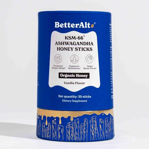 Better Alt KSM-66 Ashwagandha Honey Sticks | Organic Multiflora Himalayan Honey | Helps Promote Relaxation, Focus | 1-Month Dietary Supplement | Amazon (US)