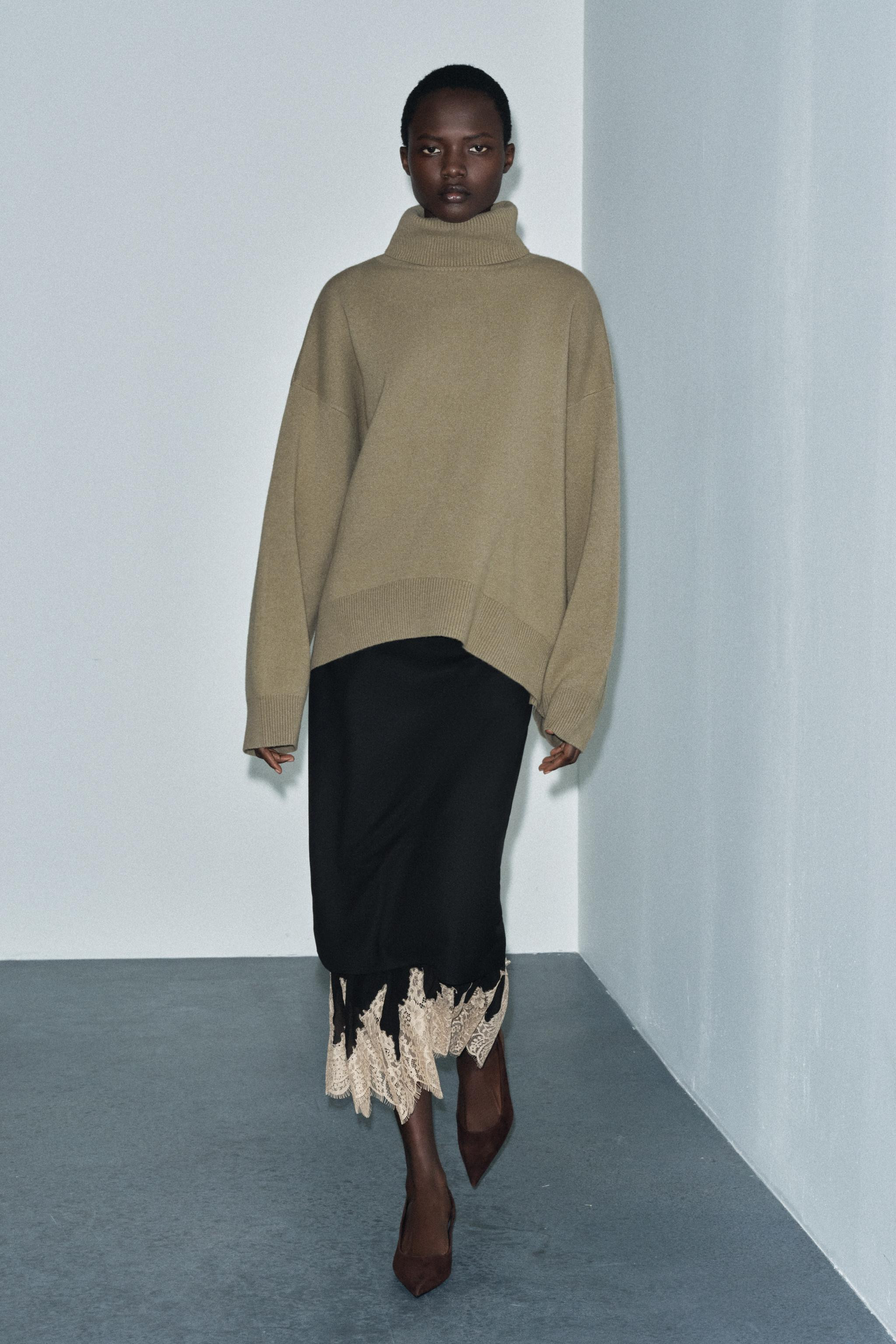 ZW COLLECTION COMBINED LACE SKIRT | Zara US