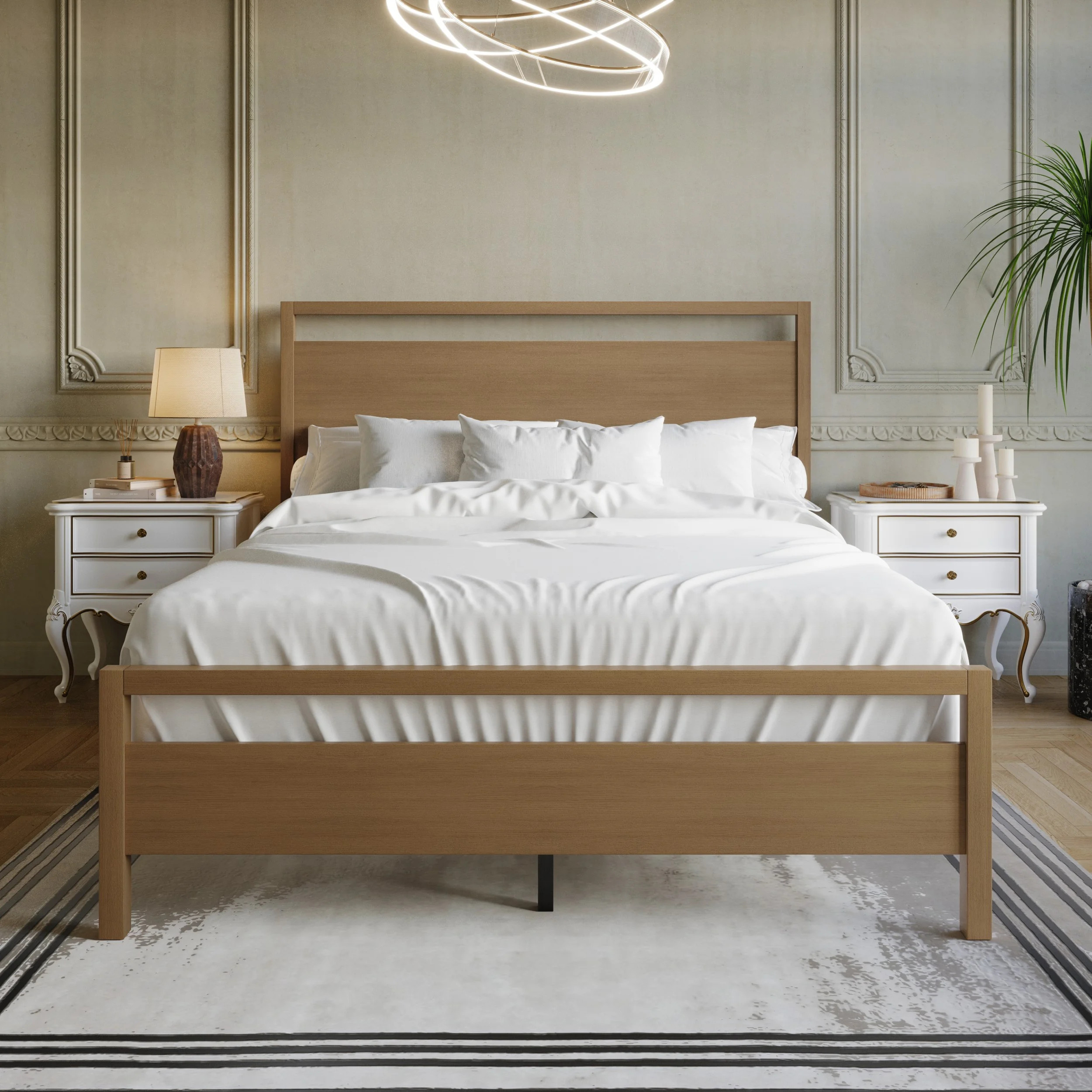 Ontario Panel Bed for Adult, Clean and Chic Modern Bed Frame, Perfect for Cozy Setups, Neutral Ho... | Walmart (US)