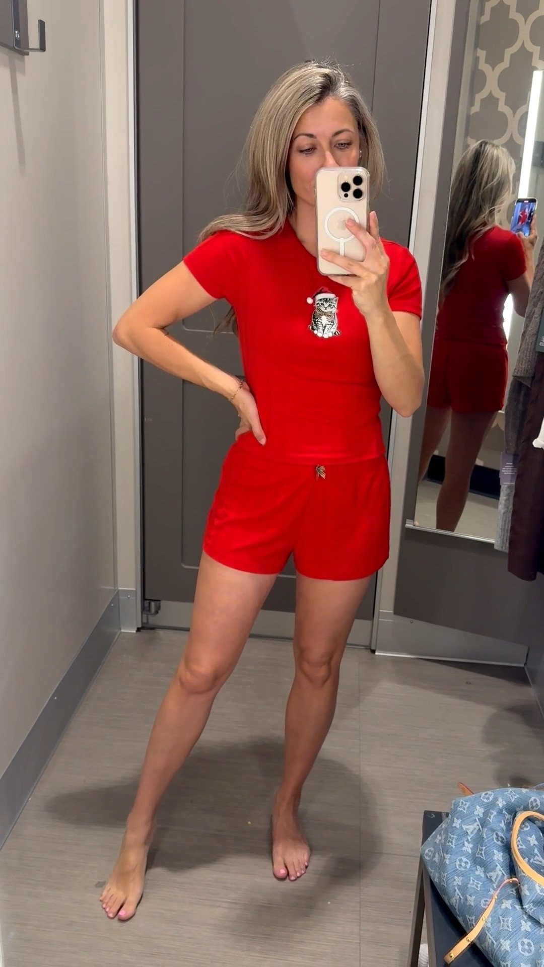 The cutest Wild Fable red Santa kitty pjs that are new from Target! These are absolutely adorable! Wearing an XS in this set! It’s only $25! Perfect gift for Christmas!

#LTKHoliday #LTKOver40 #LTKGiftGuide