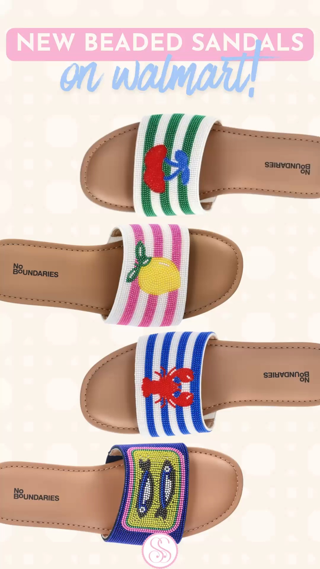 Anthropologie does this. Kate Spade does this. Walmart just did all four for a fraction of either price tag.

The lemon and the fish are giving full Anthropologie beaded sandal energy… that artisanal, curated, looks-like-you-found-it-somewhere-coastal feel. The lobster is giving Kate Spade summer without the Kate Spade receipt.

Beaded sandals have been the shoe of the season and these have everything. The novelty graphic, the striped beaded band, the slip-on ease, and a memory foam insole that actually makes sense for a full day of wearing them. Coastal Euro summer energy from the pool to dinner without changing once.

beaded sandals women, beaded slide sandals, novelty sandals women, Anthropologie sandals look for less, Anthropologie beaded sandals dupe, Kate Spade sandals look for less, Kate Spade sandal dupe, designer sandal dupe, coastal sandals women, resort sandals women, vacation sandals women, beach sandals women, summer sandals women, slide sandals women, slip on sandals women, flat sandals women, comfortable sandals women, memory foam sandals, lemon sandals, lobster sandals, crab sandals, fish sandals, nautical sandals women, artisan sandals women, beaded shoes women, statement sandals women, fun sandals women, coastal style shoes, preppy sandals women, resort wear shoes, Euro summer style, Euro summer aesthetic, coastal grandmother shoes, pool sandals women, island sandals women, coastal aesthetic shoes, Walmart fashion finds, Walmart shoes, Walmart sandals, affordable sandals women, cute summer sandals, trending sandals 2026, summer shoes women, spring sandals women
#LTKFindsUnder50 #LobsterPrint #LTKShoecrush​​​​​​​​​​​​​​​​ #WalmartStyle #WalmartFinds 

#LTKTravel #LTKSwim #LTKSeasonal