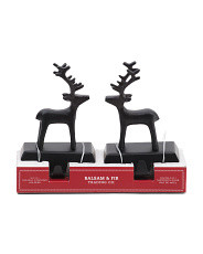 Set Of 2 Reindeer Stocking Holders | TJ Maxx