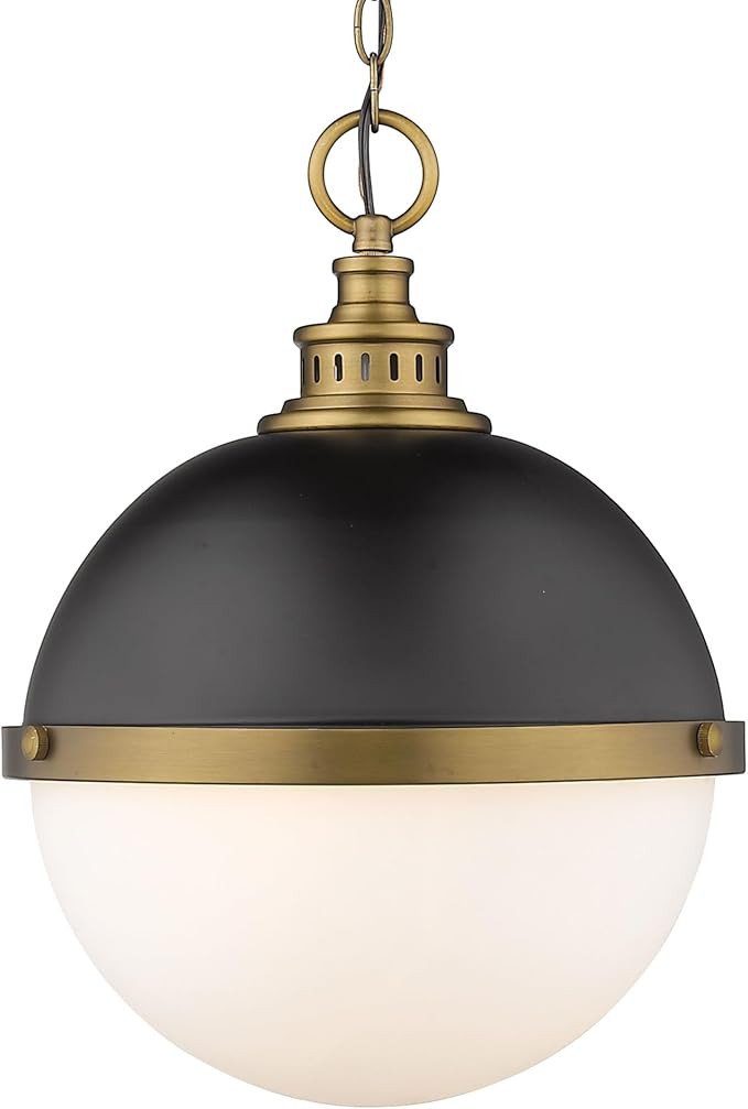 Z-Lite 619P14-MB-FB 2 Light Pendant, Matte Black + Factory Bronze, 18.75x14.75x14.75 | Amazon (US)