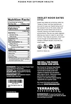 Terrasoul Superfoods Organic Deglet Dates, 2 Lbs - Pitted | Fresh | Natural Sweetener | Amazon (US)