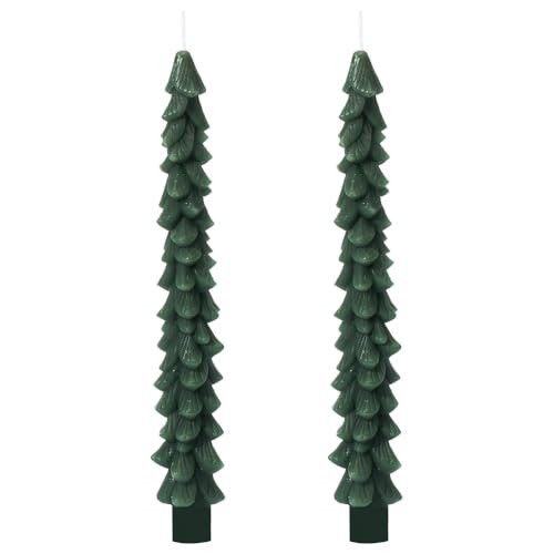 Nanstone Christmas Tree Taper Candles,2 Pcs Green Unscented Candlesticks for Xmas New Year Celebration Party Table Decoration Gift | Amazon (US)