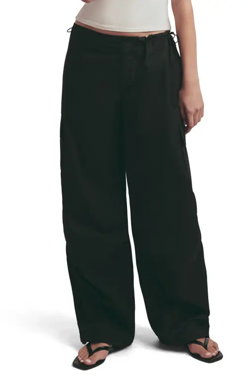 Favorite Daughter The Low Cotton Cargo Pants in Black at Nordstrom, Size Large | Nordstrom