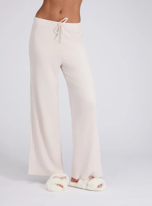Ribbed modal pyjama trousers - Stone | Boux Avenue (UK)