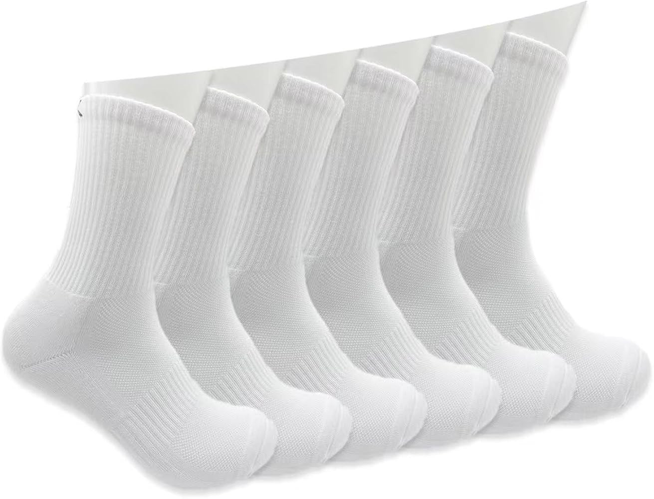 kmaleossy 6 Pairs Crew Socks Cotton Cushioned Performance Breathable Athletic Sports Running Sock... | Amazon (US)