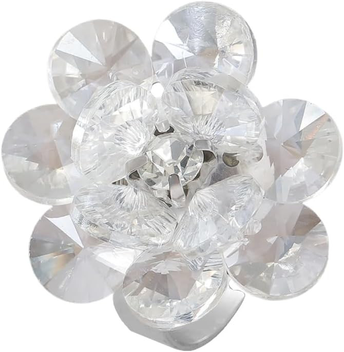 Dtja 3D Crystal Flower Statement Ring for Women Teens Silvery Chunky Cherry Blossom Adjustable Op... | Amazon (US)