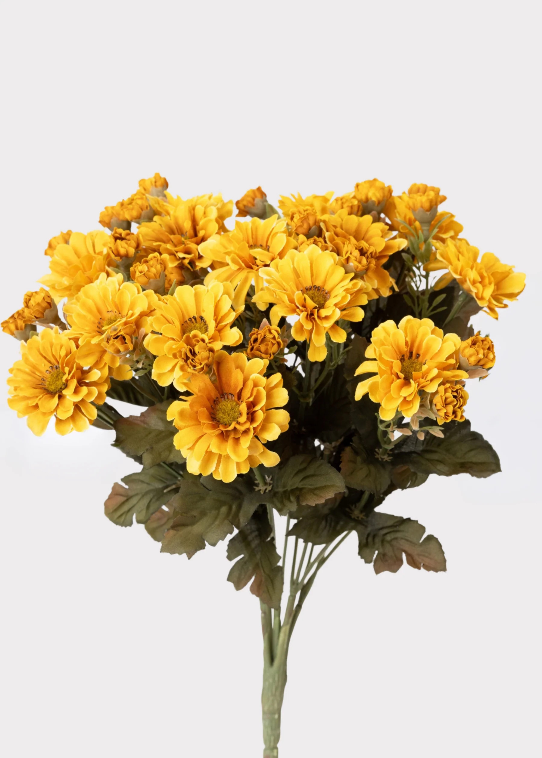 Golden Yellow Mum Bush | Artificial Fall Flowers at Afloral | Afloral