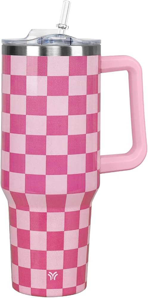 Wesncdch 40oz Tumbler with Handle and Straw Lid | Vacuum Insulated Leak Proof Tumbler | Stainless... | Amazon (US)