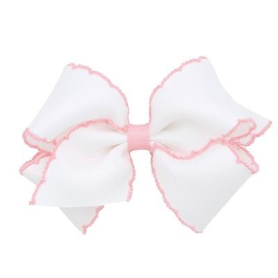 Wee Ones Hair Bow with Moonstitch Trim | The Beaufort Bonnet Company