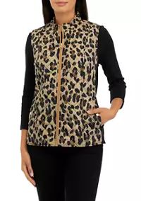 Kim Rogers® Women's Quilted Printed Ribbed Vest | Belk