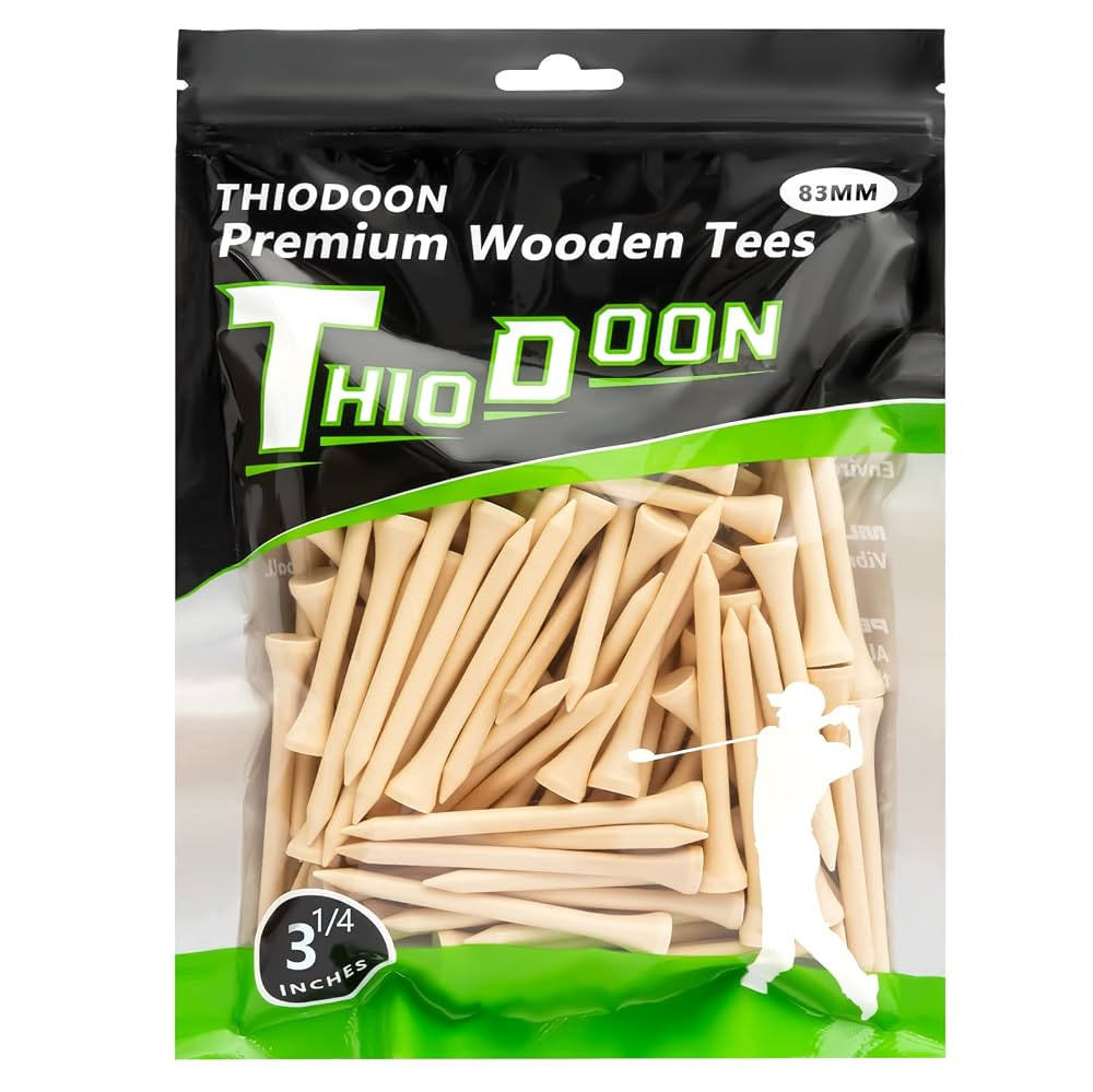THIODOON Golf Tees Professional Natural Wood Golf Tees Pack of 100, Golfing Tees Multiple Colors ... | Amazon (US)