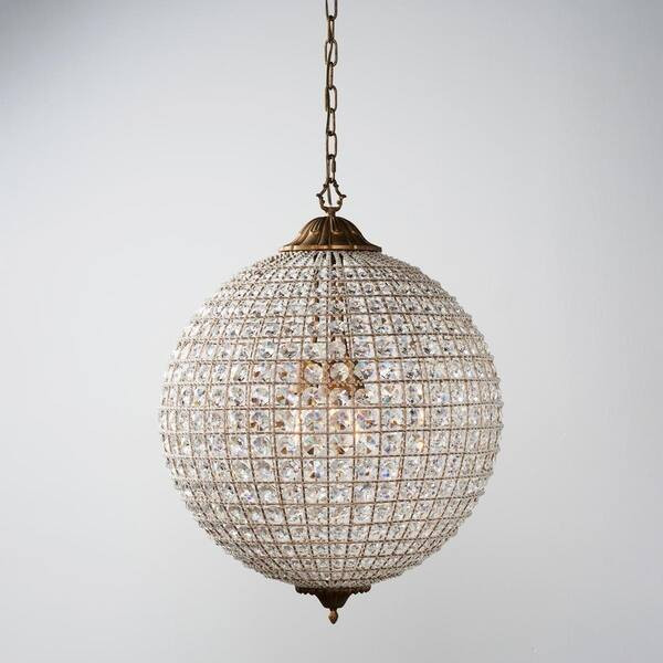 Kimberly Crystal 3-Light 24-Inch Large Globe Chandelier by Kosas Home - Overstock - 10951866 | Bed Bath & Beyond