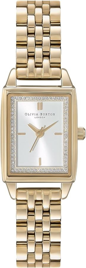 Olivia Burton Rectangular Women's 3H Quartz Watch, Stainless Steel Bracelet, Water Resistant up t... | Amazon (US)