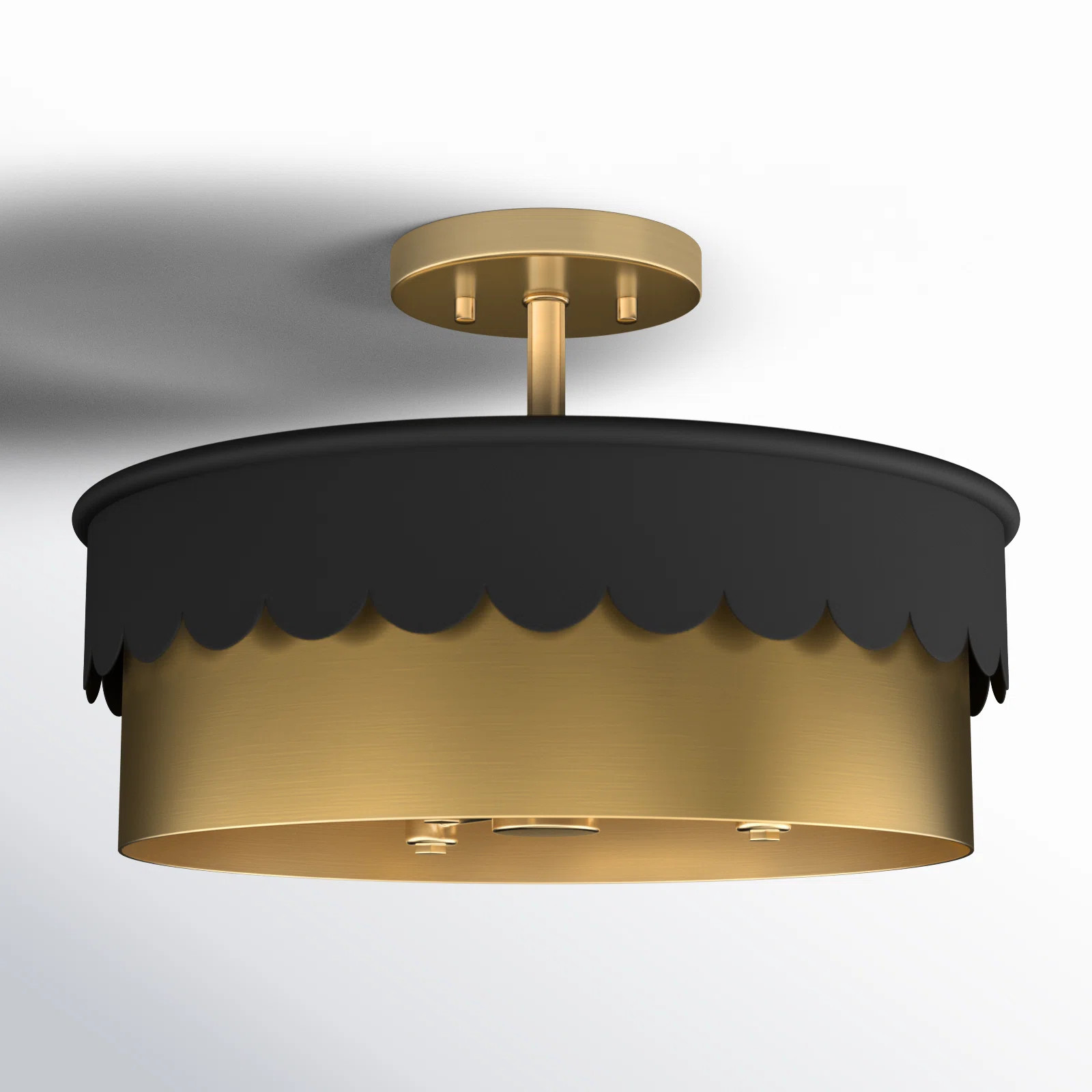 Meridian 3-Light Ceiling Light in Matte Black and Natural Brass | Wayfair North America