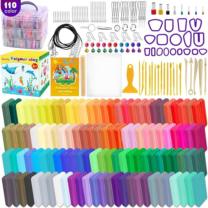 IGaiety Polymer Clay 110 Colors Modeling Clay for Kids Non-Toxic Oven Bake Clay 245Pcs Clay Set w... | Amazon (US)