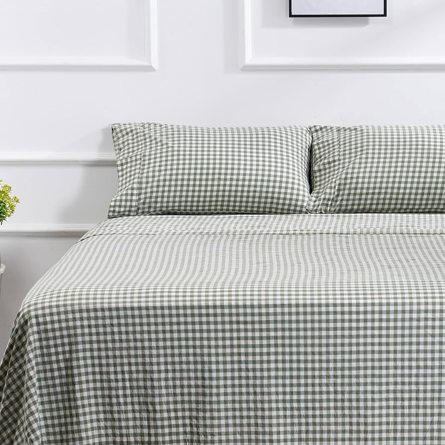 100% Cotton Queen Sheet Set - 4 Piece Cotton Sheets Queen Size Bed Set, Soft, Smooth, Durable, Ea... | Amazon (US)