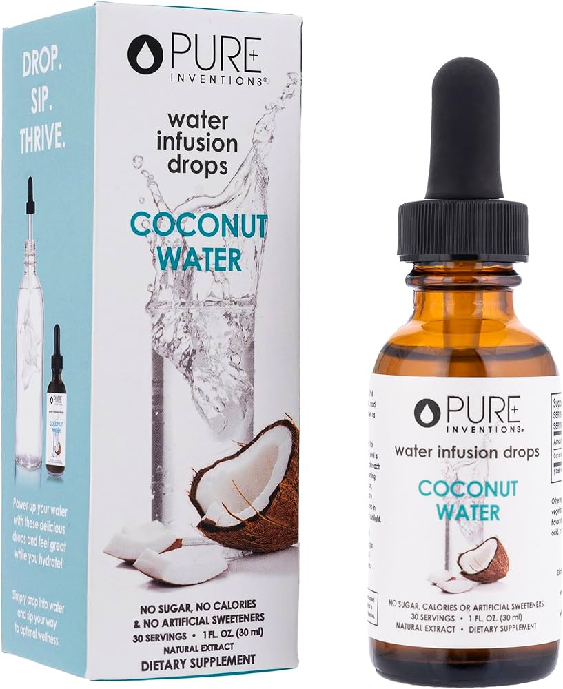 Pure Inventions - Water Infusion Drops - Coconut Water, 30 servings, 1oz Bottle (Package May Vary... | Amazon (US)