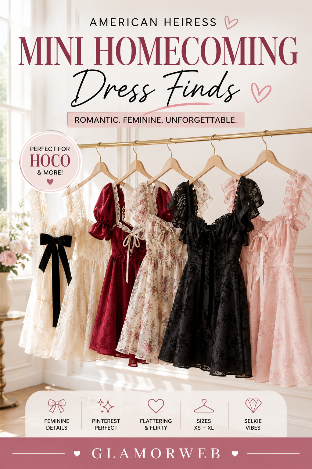 STOP scrolling if you need a homecoming dress… because these mini dresses are actually perfect 😭💗

American Heiress has the cutest feminine styles right now — think satin, jacquard, velvet, and the most flattering mini fits. they’re giving princess meets modern it girl energy ✨

saving this for hoco because I already know these will sell out 👀

#homecomingdress2026 #hocoinspo #minihocodress #americanheiressfinds #femininedresses #coquettecore #softgirlstyle #luxurylookforless #satin dress #jacquarddress #velvetmini #flirtyfits #trendystyles #pinterestinspo #outfitideas #falloutfits2026 #ltkunder150 #ltkfinds #ltkfashion #ltkstyle #ltkviral #trendingnow #styleideas #dressseason #ootdinspo #fashioninspo #minihomecomingdress #homecomingdresses 

 #LTKSeasonal #LTKU #LTKSaleAlert