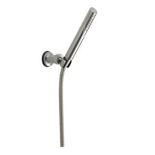 Delta Grail 1-Spray Patterns 1.75 GPM 1.88 in. Wall Mount Handheld Shower Head in Stainless 55085... | The Home Depot
