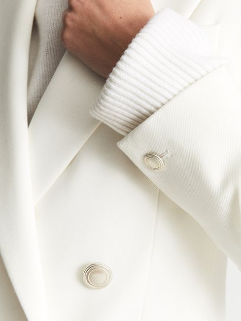 Double Breasted Twill Blazer | Reiss US