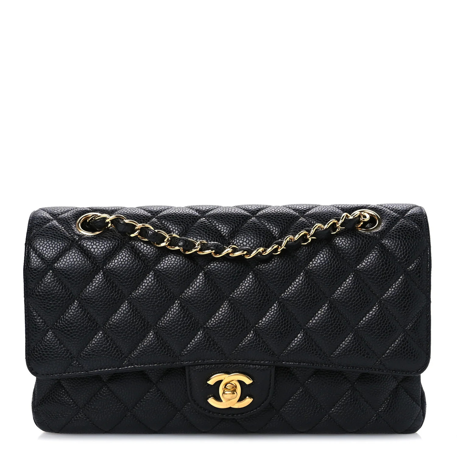 Chanel Caviar Quilted Medium Double Flap Black 1956979 | FASHIONPHILE (US)