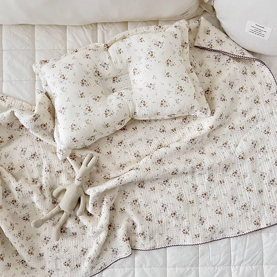 BuLuTu Muslin Toddler Blanket - Soft Breathable Swaddle Blankets for Baby Girls & Boys, Reversibl... | Amazon (US)