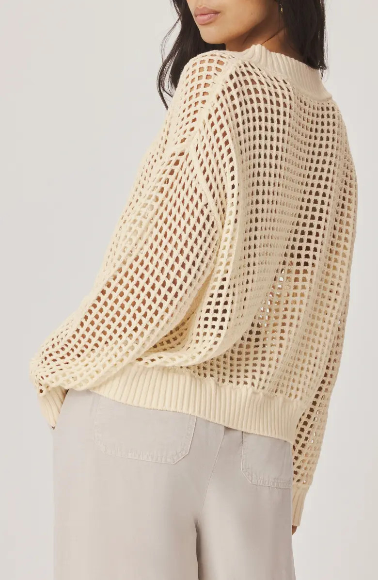 Camellia Openwork V-Neck Cotton Blend Cardigan | Nordstrom