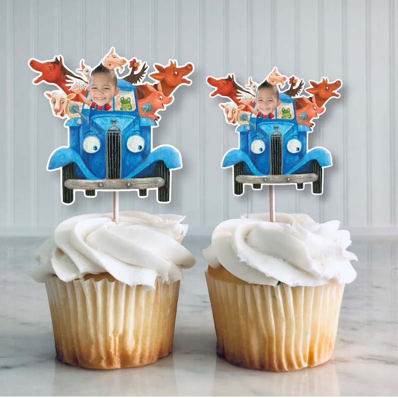 Little Blue Truck Custom face Cupcake topper| Blue truck | Etsy (US)