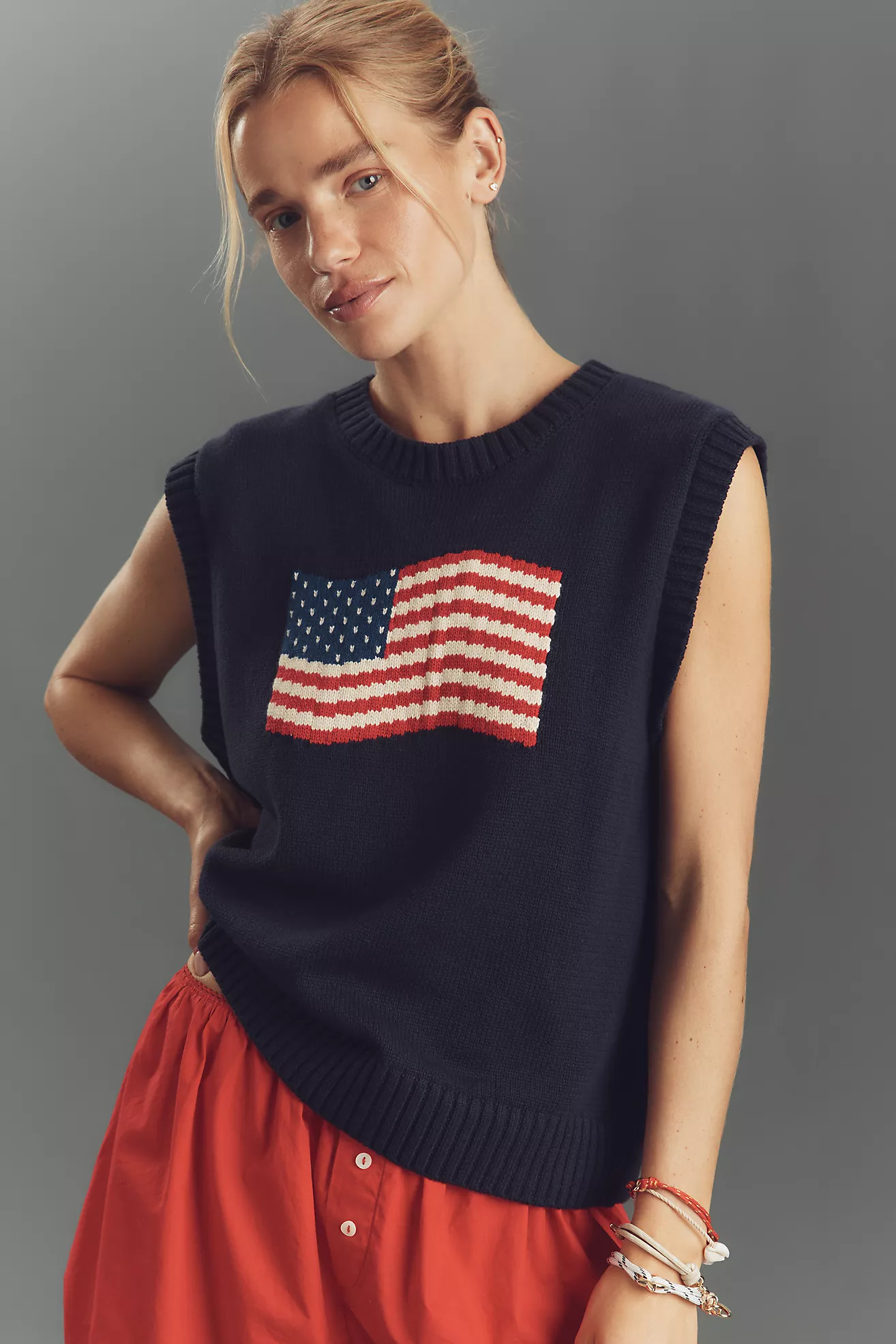 Porridge Crew-Neck Flag Icon Sweater Vest | Anthropologie (US)