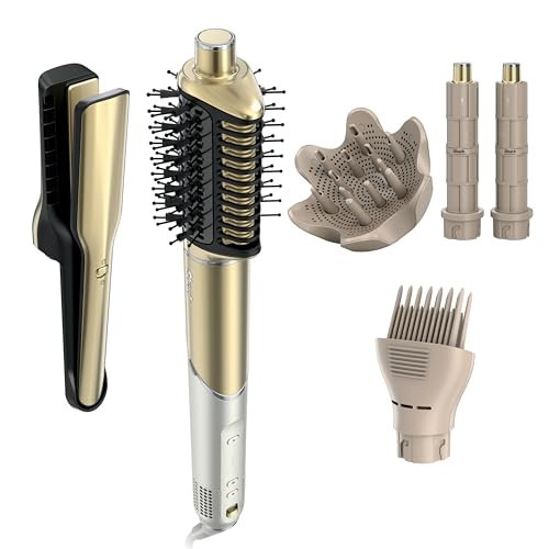 Shark Glam Ceramic & Powerful Air Styling & Drying System, with Silki Straightener & Shark Glossi Air Glosser, for Drying, Curling, Straightening & Glossing with Diffuser, HD6052S (Curly & Coily Hair) | Amazon (US)