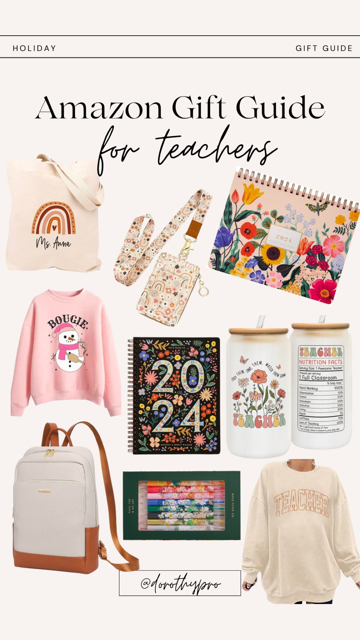 AMAZON GIFT GUIDE for teachers!! 

So many amazing ideas for the teacher in your life!! Cute tote bags, 2024 calendars, date books, back packs, cute pens, teacher sweatshirts & lanyards! 

Tote bag, lanyard, planner, calendar, cup, bag, sweaters, and pens!! 

#LTKHoliday #LTKfindsunder50 #LTKGiftGuide