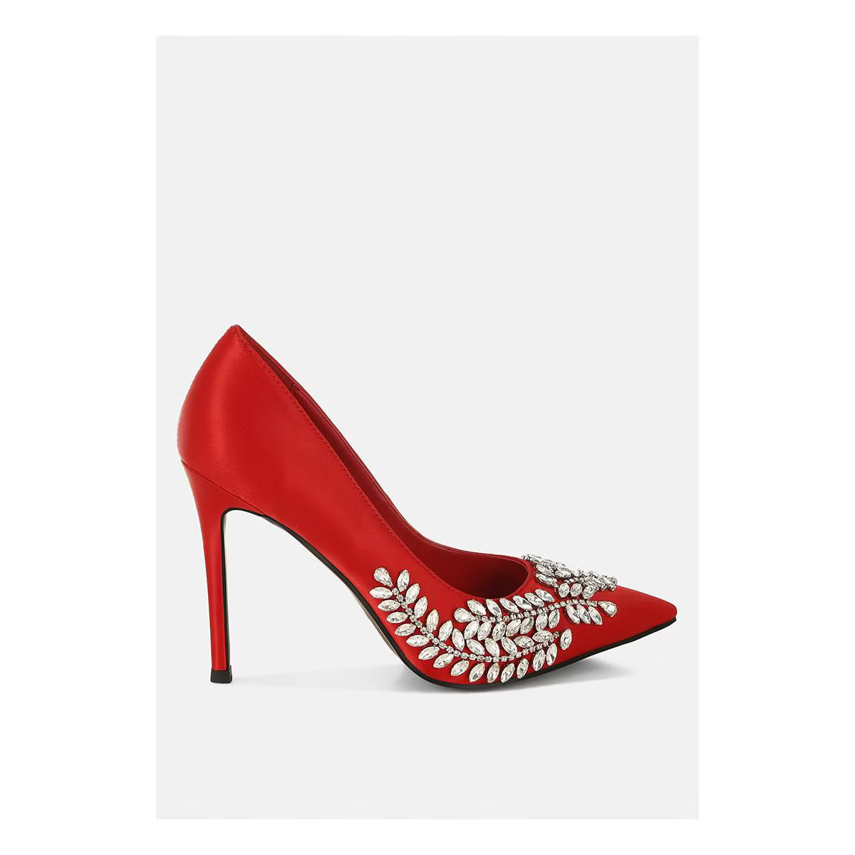 Ashlyn Rhinestones Embellished Satin Stiletto Women's Pumps | Target