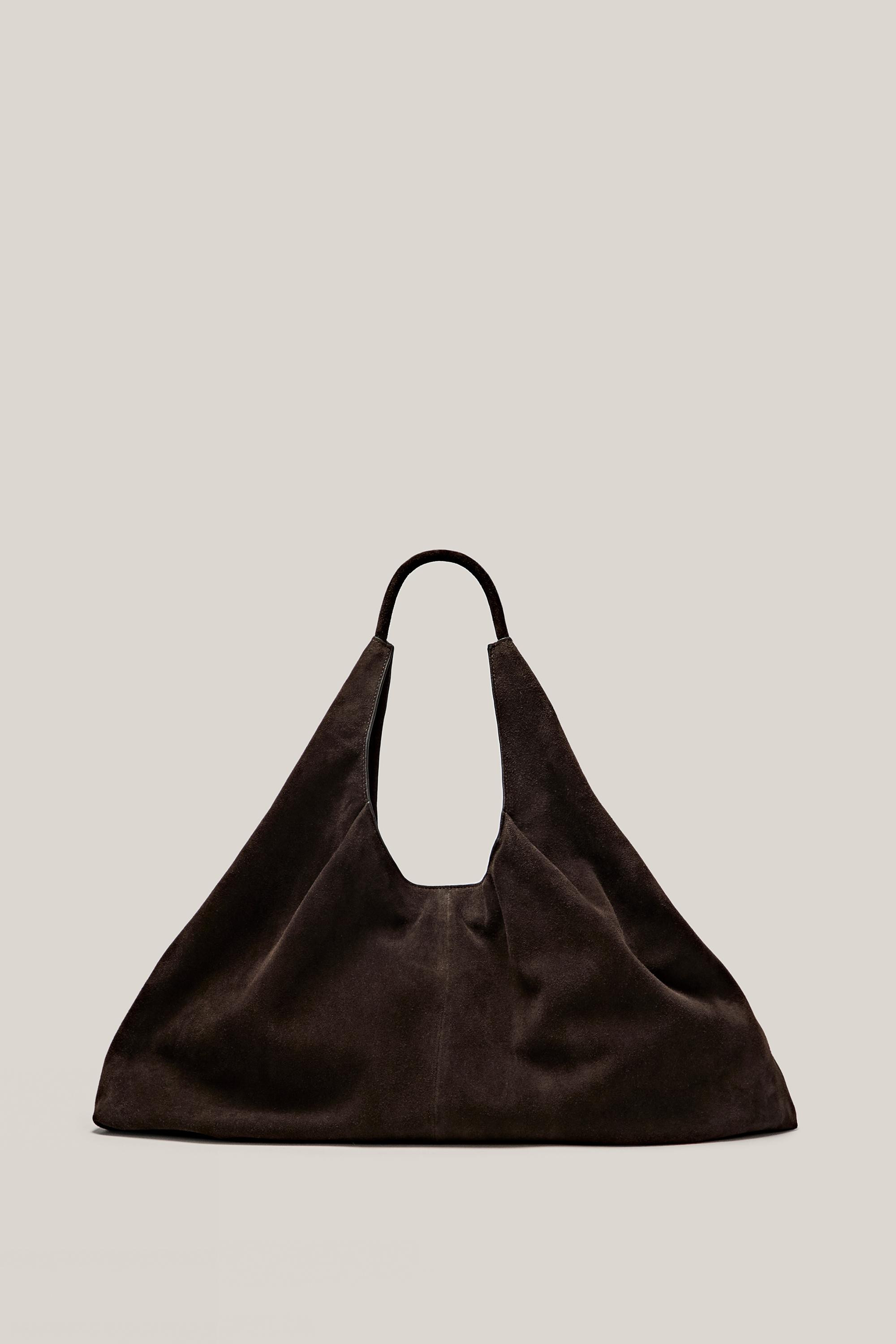 Split leather maxi shopper bag - LIMITED EDITION | Massimo Dutti UK