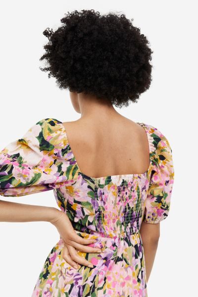 Puff-sleeved Dress with Lacing | H&M (US)