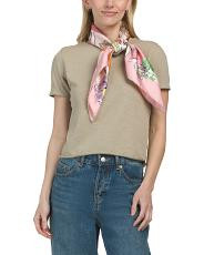 Made In Italy Silk Flower Print Scarf | TJ Maxx