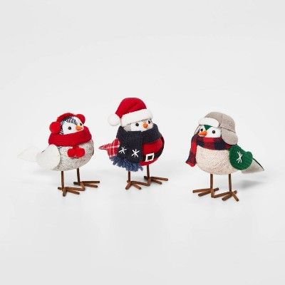 3pc Christmas Mini Birds Decorative Figurines - Wondershop™ | Target
