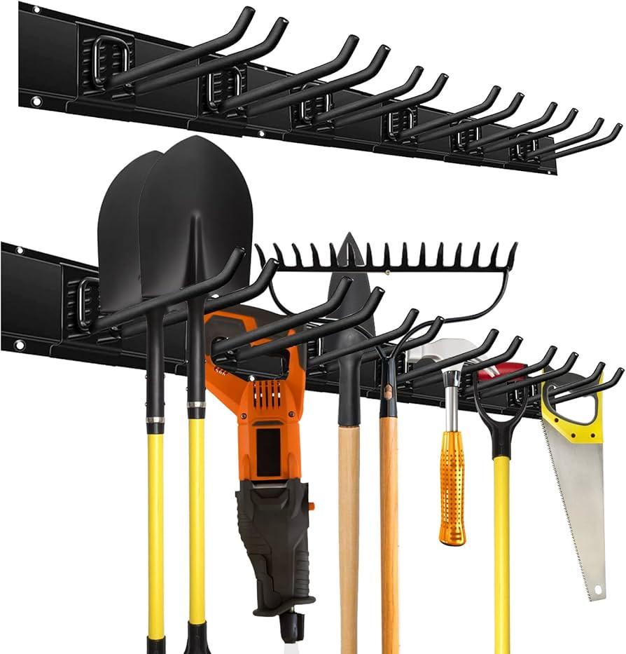 Charmount Garage Storage Wall Organizer, Wall Mount Rack Hooks Heavy Duty Garden Tool Organizer a... | Amazon (US)