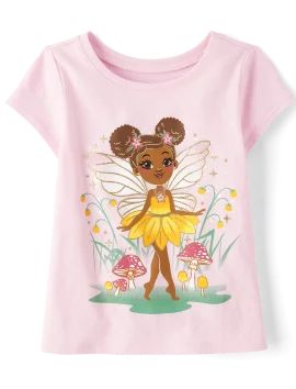 Baby And Toddler Girls Fairy Graphic Tee - cameo | The Children's Place