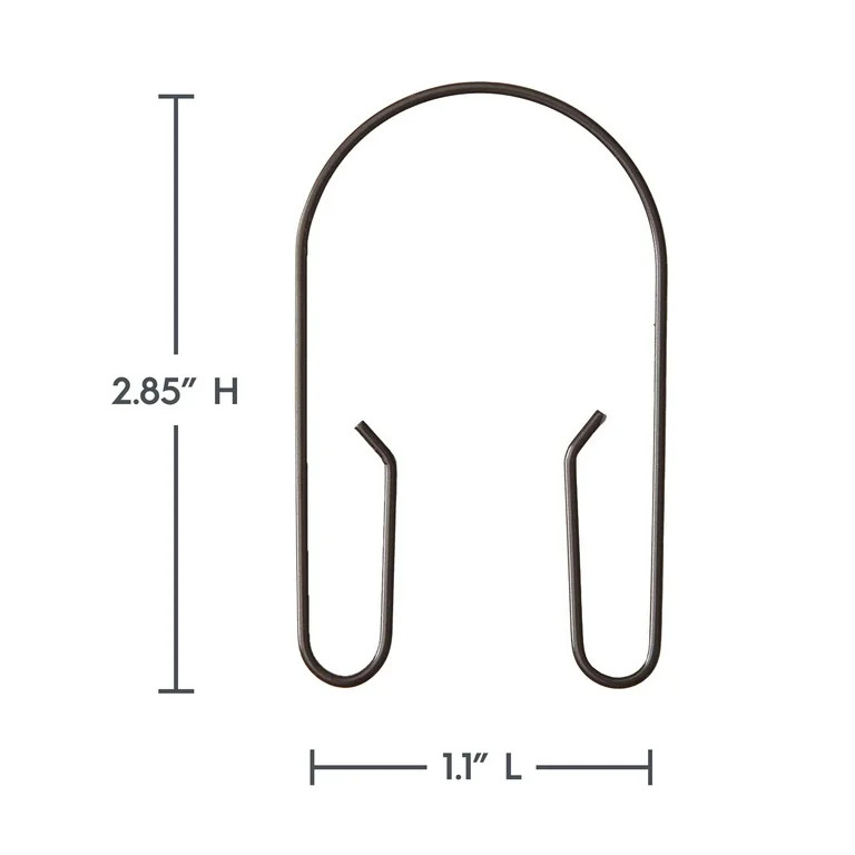 Better Homes & Gardens U-Shape Rustproof Stainless Steel Double Shower Hooks, Bronze, Set of 12 | Walmart (US)