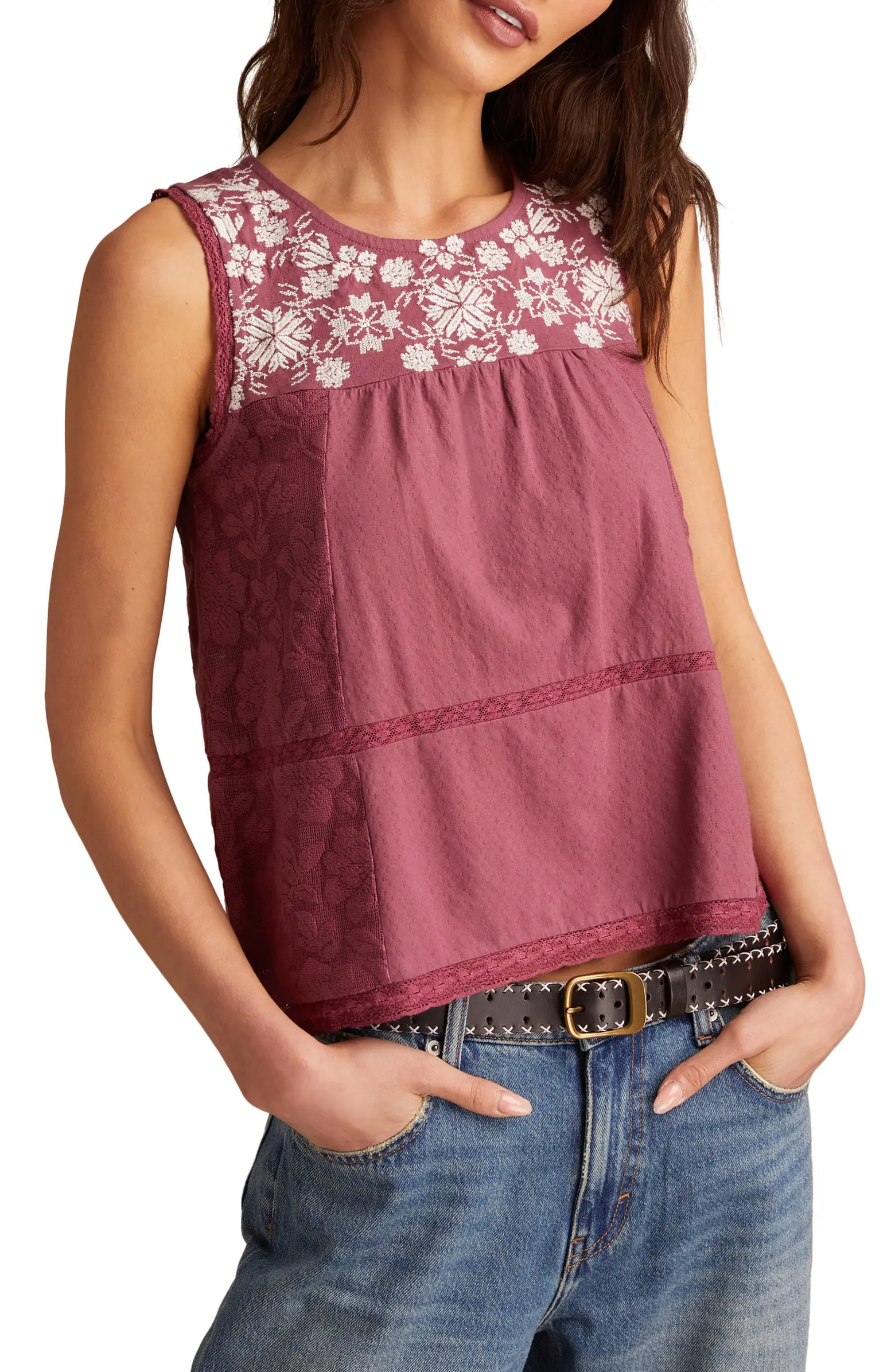 Embroidered Cotton Tank | Nordstrom