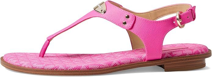 MICHAEL Michael Kors MK Plate Women's Faux Leather Slingback Thong Sandals | Amazon (US)