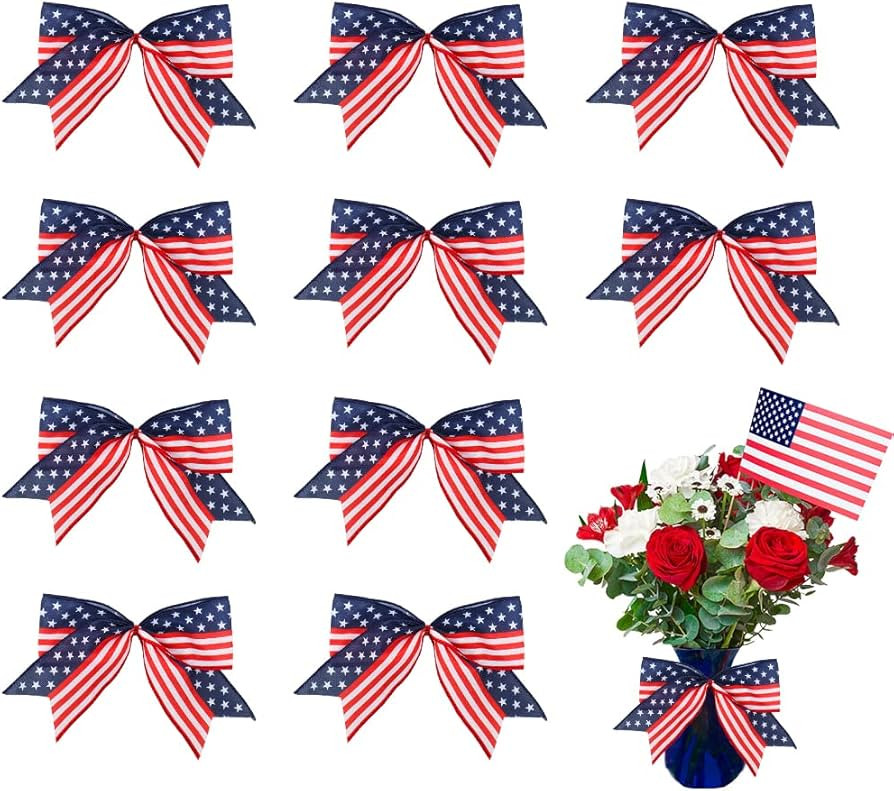 Hying 10PCS Patriotic 4th of July Bows for Wreath, Patriotic Wreath Bows for 4th of July Décor, ... | Amazon (US)